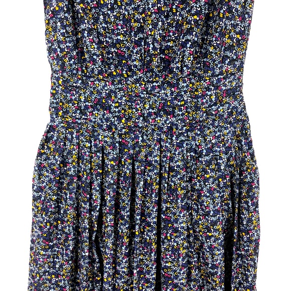 VTG Style eShakti Cottagecore Floral Print Maxi Dress, Pleated Waist, Zipper S8 - Picture 4 of 13